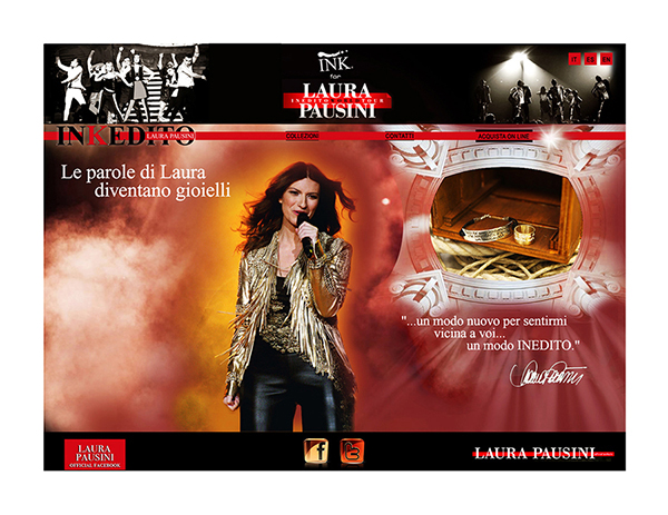 Web design per brand site In(k)edito – Laura Pausini