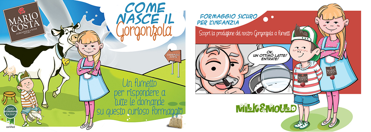 Progetto editoriale ed illustrazioni per storia del Gorgonzola a fumetti
