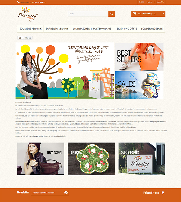 Web design per sito istituzionale ed e-shop Bloomingitaly