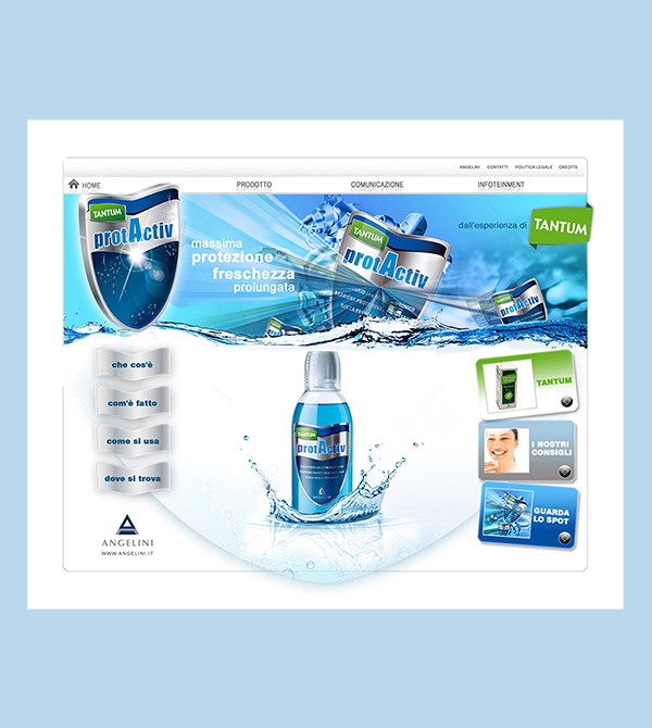 Web design per product site Tantum Protactiv Angelini Farmaceutici