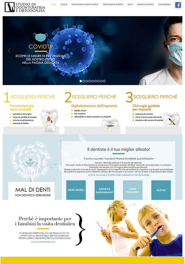 Web design per sito di Odontoiatria